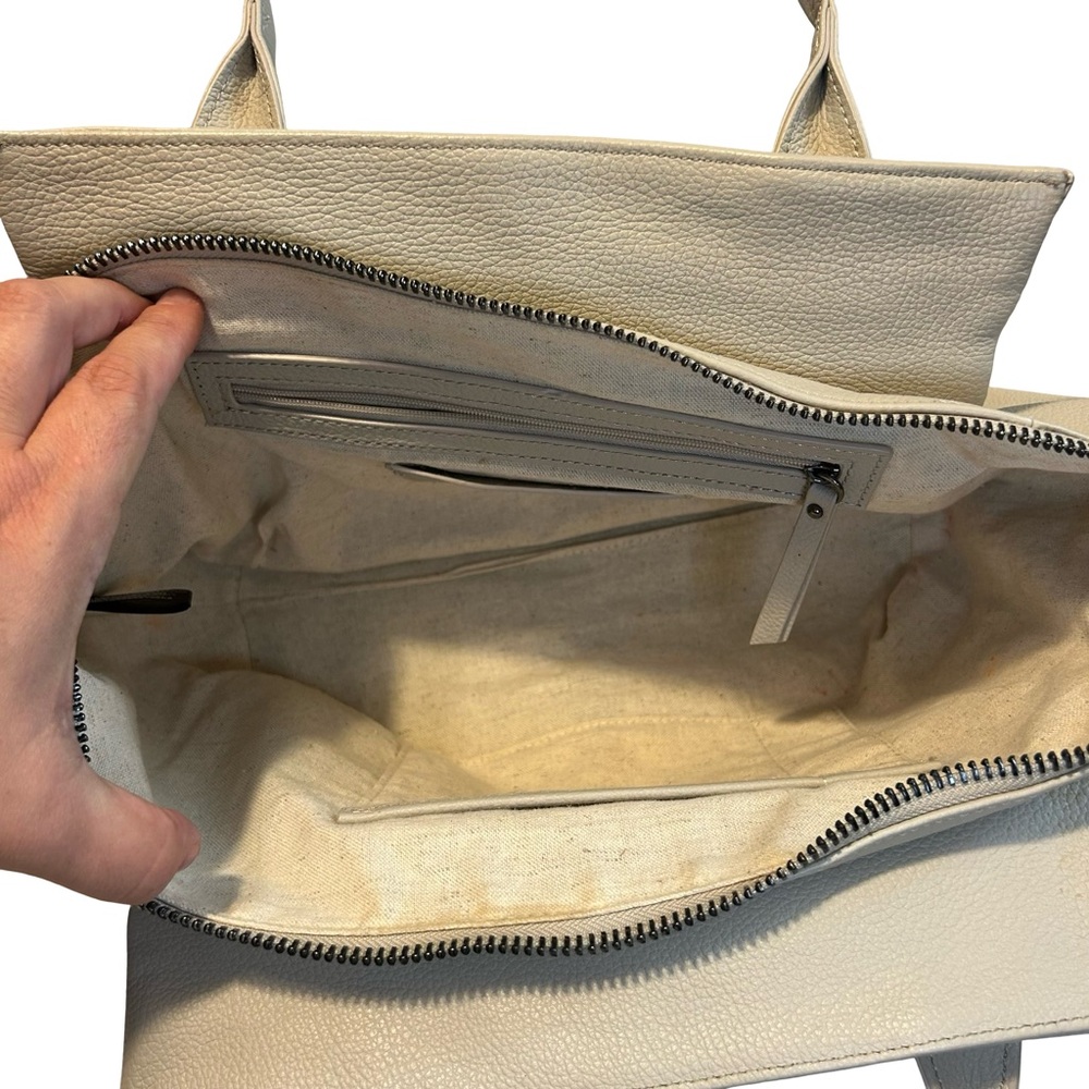Botkier Elegant Cream Leather Tote Bag - Picture 13 of 14
